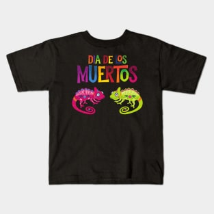 Dia de Los Muertos Sugar Skull Lizards Kids T-Shirt